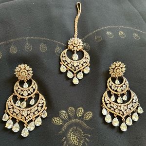 Rose Gold Indian Jewelry Set - American Diamond (CZ)